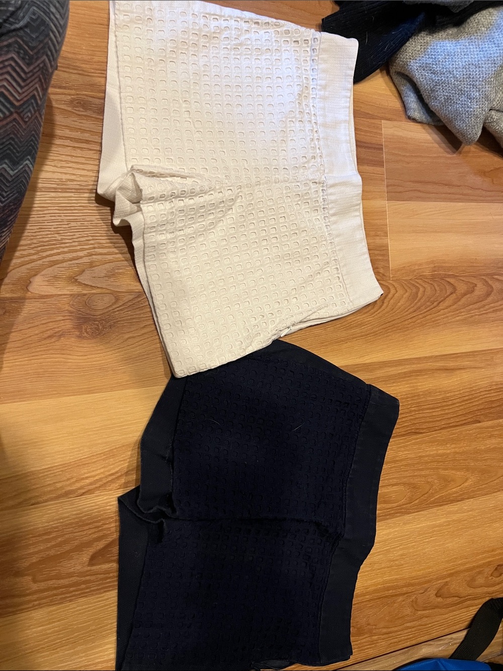 J. Crew Kids Textured Knit Shorts in White and Navy